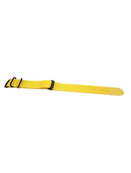 DaLuca Ballistic Nylon Military Watch Strap - Yellow (PVD Buckle) : 26mm