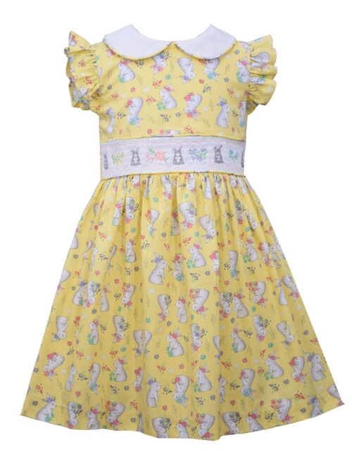 Bonnie Jean Toddler Girls Flutter Sleeved Bunny Print Dress