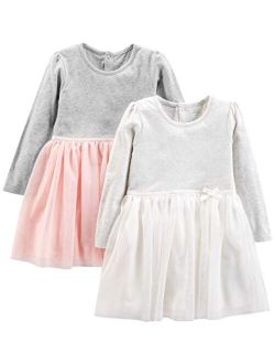 Toddler Girls' 2-Pack Long-Sleeve Dress Set with Tulle