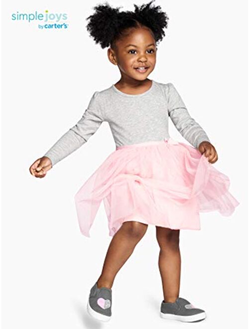 Simple Joys by Carter's Toddler Girls' 2-Pack Long-Sleeve Dress Set with Tulle