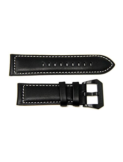 Swiss Legend 26MM Black Leather Watch Strap, Black Buckle fits 52mm Pilot & Highlander Watch