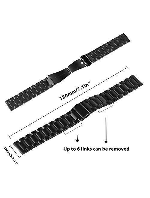20mm 22mm 24mm Solid Stainless Steel Watch Band Silver 316L Push Button Hidden Bracelet Watch Strap for Mens Womens