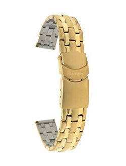 Bandini Stainless Steel Watch Band for Women - Womens Metal Replacement Watch Strap - Deployment Clasp - Silver, Gold and Two-Tone - 12mm, 14mm