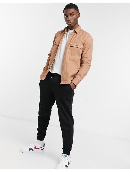 ASOS DESIGN twill shacket in brown