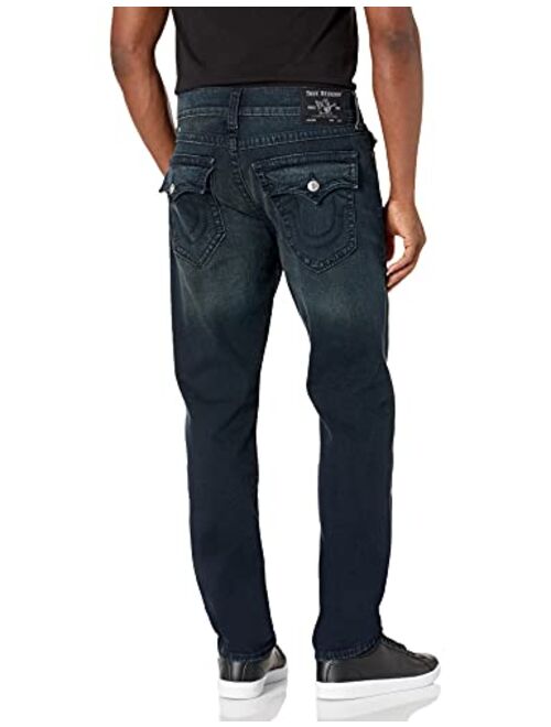 True Religion Men's Geno Big T Low Rise Slim Fit Jean with Back Flap Pockets