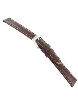 Watch Band 12mm Burgandy Contrast Stitched Calf Leather Ladies