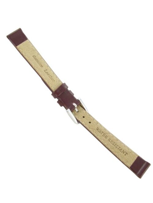Speidel Watch Band 12mm Burgandy Contrast Stitched Calf Leather Ladies