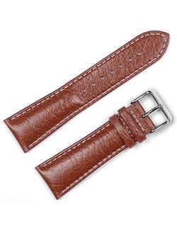 Sport Leather Watchband Havana 18mm Long Watch Band - by deBeer