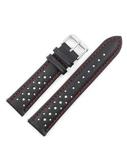 Onthelevel Perforated Leather Watch Strap 18mm 20mm 22mm 24mm Breathable Porous Quick Release Watch Band