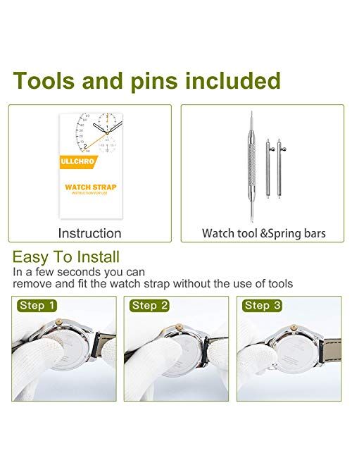 Ullchro Nylon Watch Strap Replacement Watch Band Military Army Men Women - 16mm, 18mm, 20mm, 22mm, 24mm Watch Bracelet with Stainless Steel Silver Buckle