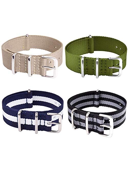 Ritche Military Ballistic Nylon Strap 8 Packs 18mm 20mm 22mm Watch Band Nylon Replacement Watch Straps for Men Women