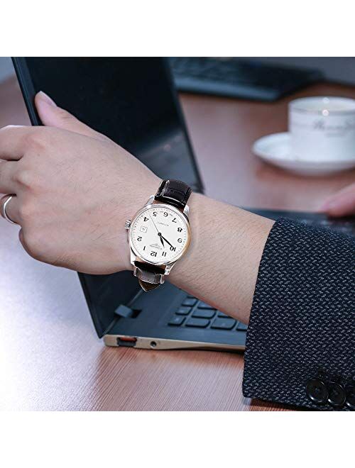 iStrap Leather Watch Band-Embossed Alligator Grain-Replacement Strap-Stainless Steel Buckle-Black Brown Blue Red for Women Boys Girls-12mm 13mm 14mm 15mm 16mm 17mm 18mm
