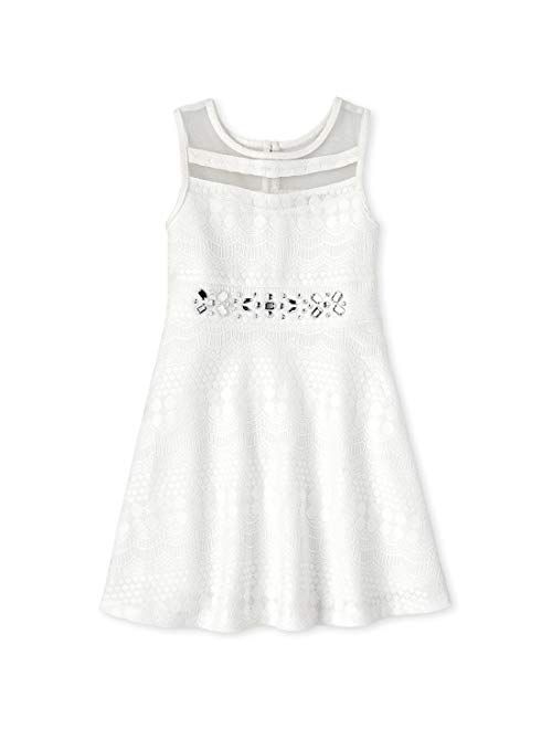 The Children's Place Girls' Jeweled Lace Dress