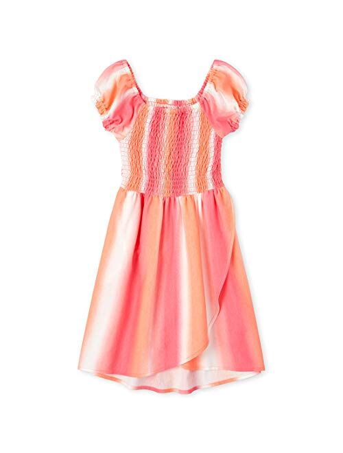 The Children's Place Girls' Ombre Smocked High Low Dress