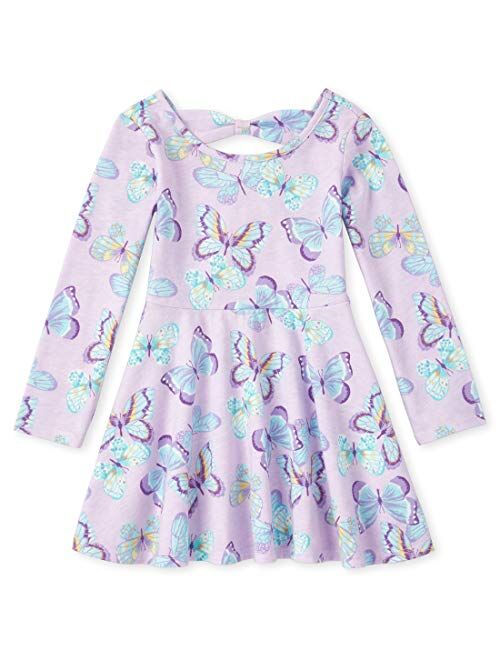 The Children's Place Girls' Long Sleeve Pleated Dress