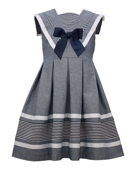 Bonnie Jean Little Girls Sleeveless Cotton Chambray Dress