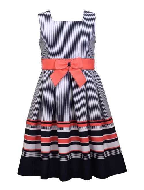 Bonnie Jean Little Girls Sleeveless Border Striped Dress