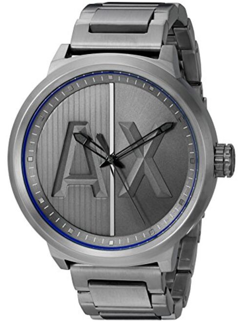 Armani Exchange Men's Three Hand Gunmetal Gray Stainless Steel Watch AX1362 49mm