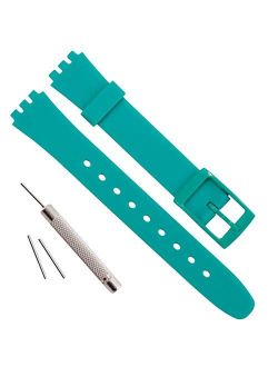OliBoPo Replacement 12mm Waterproof Silicone Rubber Watch Strap Watch Band for Swatch