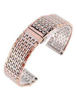 Rose Gold Stainless Steel Watches Bands 20mm 22mm Watch Strap, Replacement Wrist Bracelet