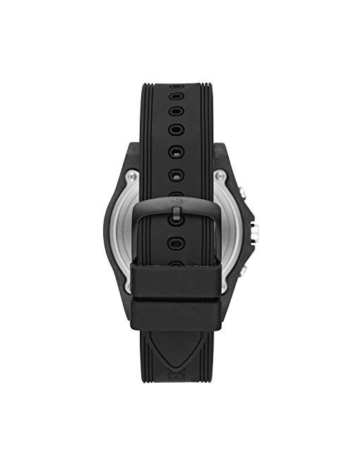 A|X Armani Exchange Men's Hybrid Smartwatch, Black Silicone, 44 mm, AXT1001