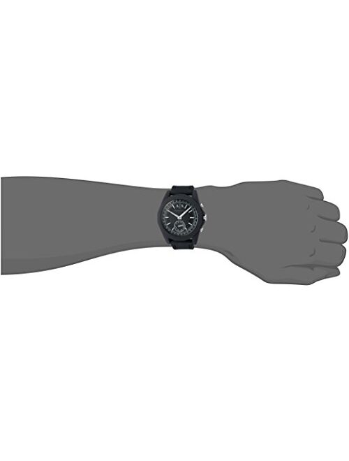 A|X Armani Exchange Men's Hybrid Smartwatch, Black Silicone, 44 mm, AXT1001