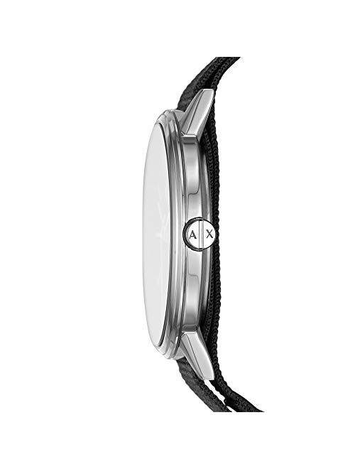 Armani Exchange Men's Nylon Watch, Color: Black (Model: AX7111)
