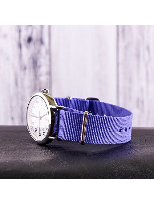 Clockwork Synergy Classic Nylon Nato watch straps bands (20mm, Light Purple)