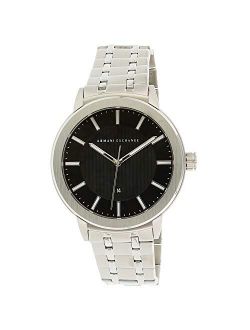 Men's Three-Hand Date Silver-Tone Stainless Steel Watch AX1455