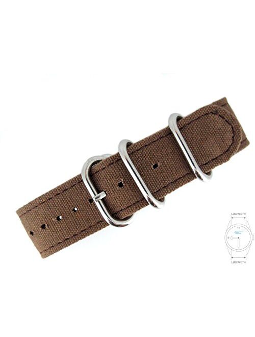 JRRS7777 Men's Watch Strap Zulu NATO Canvas Multi Colored 20mm
