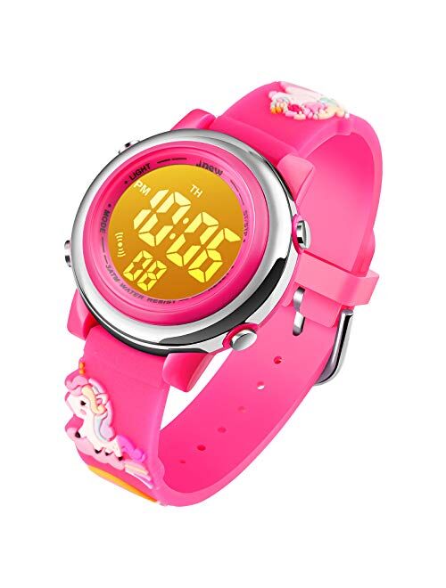 Kids Unicorn Watch Waterproof Digital - Upgrade 3D Cute Cartoon 7 Color Lights Sport Outdoor Toddler Watch with Alarm Stopwatch for 3-10 Year Boys Girls Little Child - Be