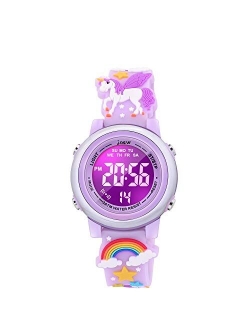 VAPCUFF 3D Cartoon Waterproof Watches for Girls with Alarm - Best Toys Gifts for Girls Age 3-10