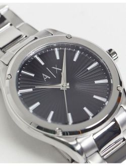 Fitz silver bracelet watch with black dial AX2800