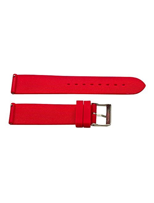 Clockwork Synergy 16mm Red 2 Piece Ss Divers Silicone Quick Release Watch Band