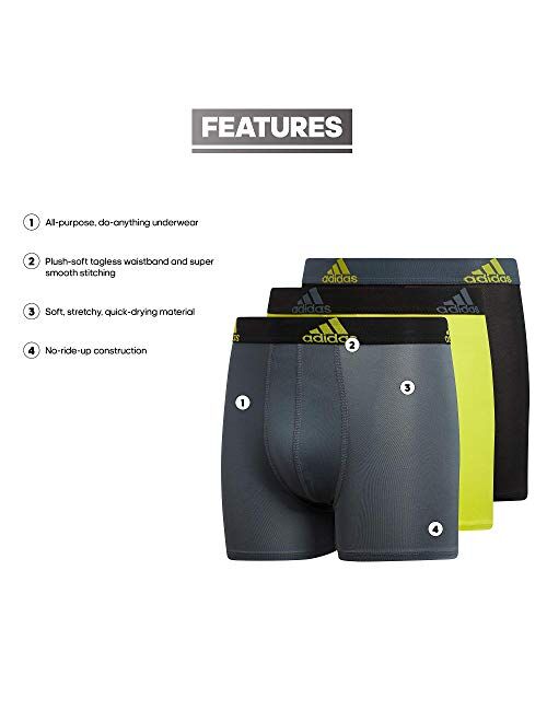 adidas Boy's Performance Boxer Briefs Underwear (3-Pack)