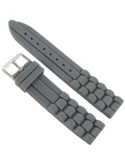 18mm Trendy Grey Rubber Silicone Waterproof Watch Band Strap