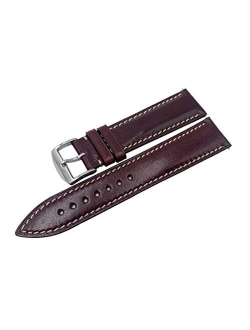 Genuine Calfskin Leather Watch Strap 16mm 18mm 19mm 20mm 21mm 22mm 24mm Mens Watch bands - Quick Release Strap with Stainless Steel Buckle for Women - Waterproof Calf Le