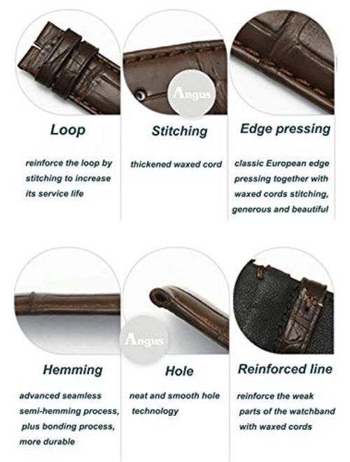 Le Suit Genuine Calfskin Leather Watch Strap 16mm 18mm 19mm 20mm 21mm 22mm 24mm Men‘s Watch bands - Quick Release Strap with Stainless Steel Buckle for Women - Waterproof Calf Le