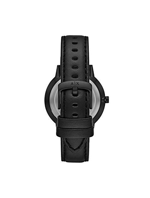 Armani Exchange Men's Cayde Black Leather Strap Watch 42mm AX2719