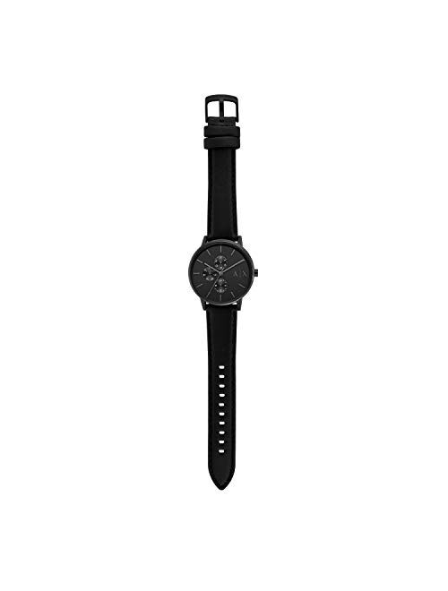 Armani Exchange Men's Cayde Black Leather Strap Watch 42mm AX2719