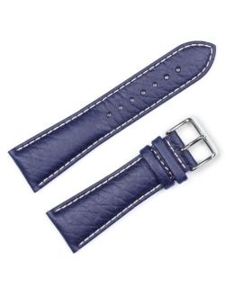 Sport Leather Watchband Navy 20mm Watch Band - by deBeer