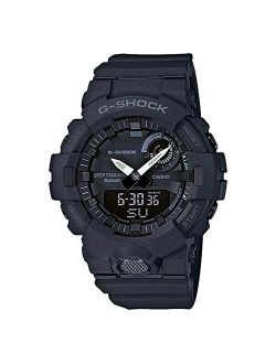 G-Shock Analog-Digital Black Resin Strap Step Tracker Watch GBA800-1A Black