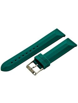 Clockwork Synergy 16mm Hunter Green 2 Piece Ss Divers Silicone Quick Release Watch Band