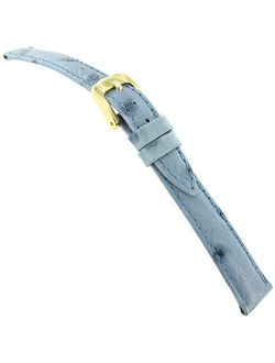 14mm Speidel Water Resistant Ostrich Grain Genuine Leather Blue Watch Band Regular