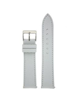 12mm Watch Band Genuine Leather Lizard Grain White Quick Release Built-in Pins Ladies Strap