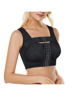 Womens Front Closure Bra Post-Surgery Posture Corrector Shaper Tops with Breast Support Band