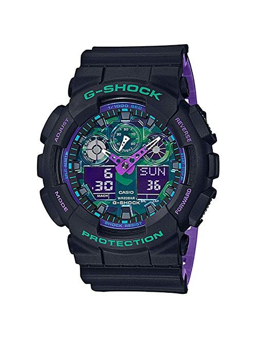 Casio G-Shock GA100BL-1A Black and Purple Resin Watch