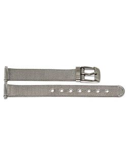 Stainless Steel Women's 12-16MM Silver MESH Vintage Buckle Watch Band Strap