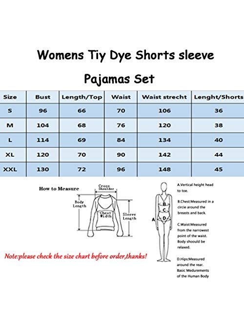 ENJOYNIGHT Women's Tie Dye Printed Pajama Sets Sleepwear Top with Shorts Lounge Sets with Pocket
