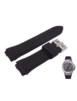 Compatible Black Rubber Watch Strap Band